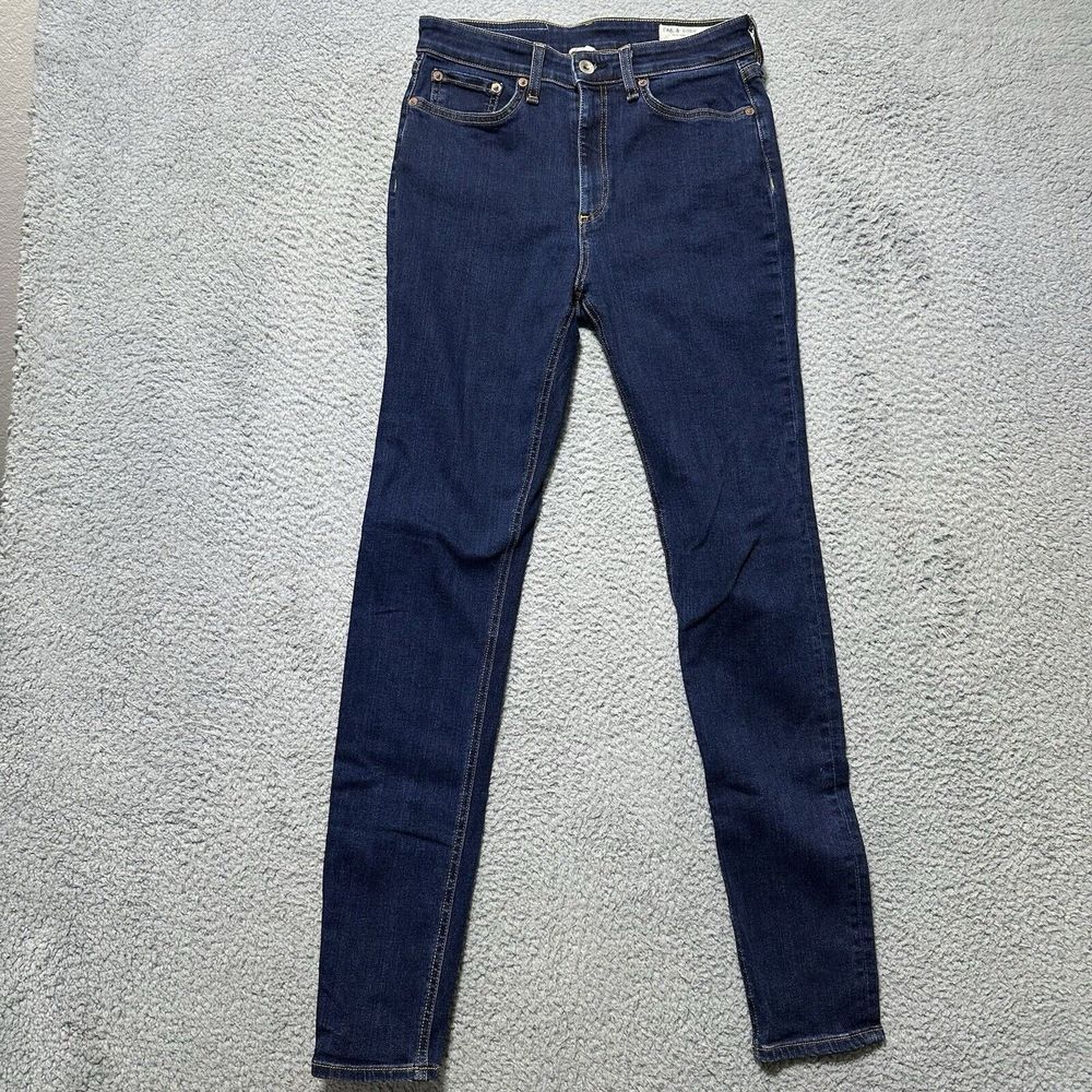 Rag & Bone Nina High Rise Ankle Skinny Jeans Button Fly Womens 27 90's Boho